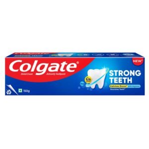 Colgate Strong Teeth, 150g, India’s No: 1 Toothpaste Brand, Calcium-boost for 2X Stronger Teeth, Prevents cavities, Whitens Teeth, Freshens Breath