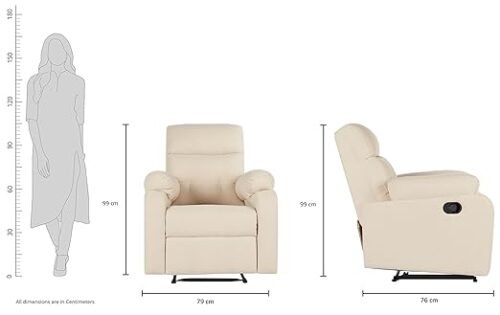 Seater Fabric Recliner (Beige) - Image 3