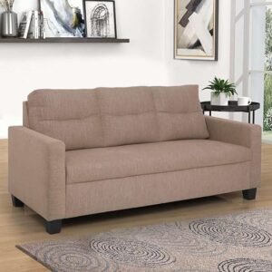 Ease 3 Seater Fabric Sofa in Brown Colour, 3-Person Sofa
