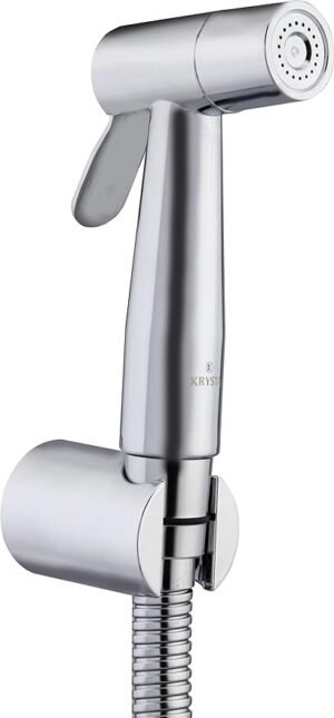 Toilet - Health Faucet - Bathroom Bidet Spray - Faucet For Toilet - Flush Gun, Premium Chrome Finish, Leak Proof With 1.25M Pipe And Hook, Set