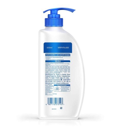 Head & Shoulders Silky Black Anti Dandruff Shampoo 650 ML - Image 2