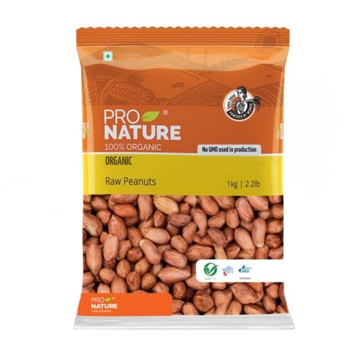 Mongfali Pro Nature 100% Organic Raw Peanuts, 1kg - Pure, Nutritious, and Chemical-Free